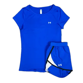 Under Armour Women's Fly T-Shirt / Shorts Set - Royal Blue