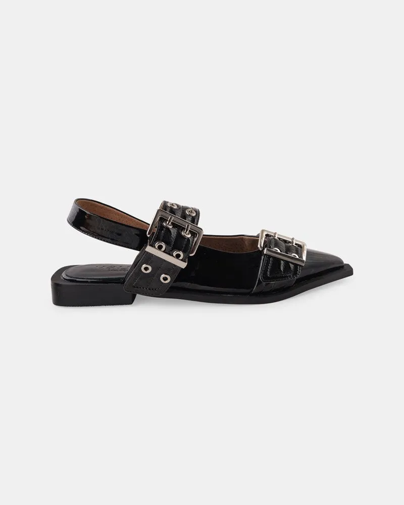 Valli Leather Flat - Black