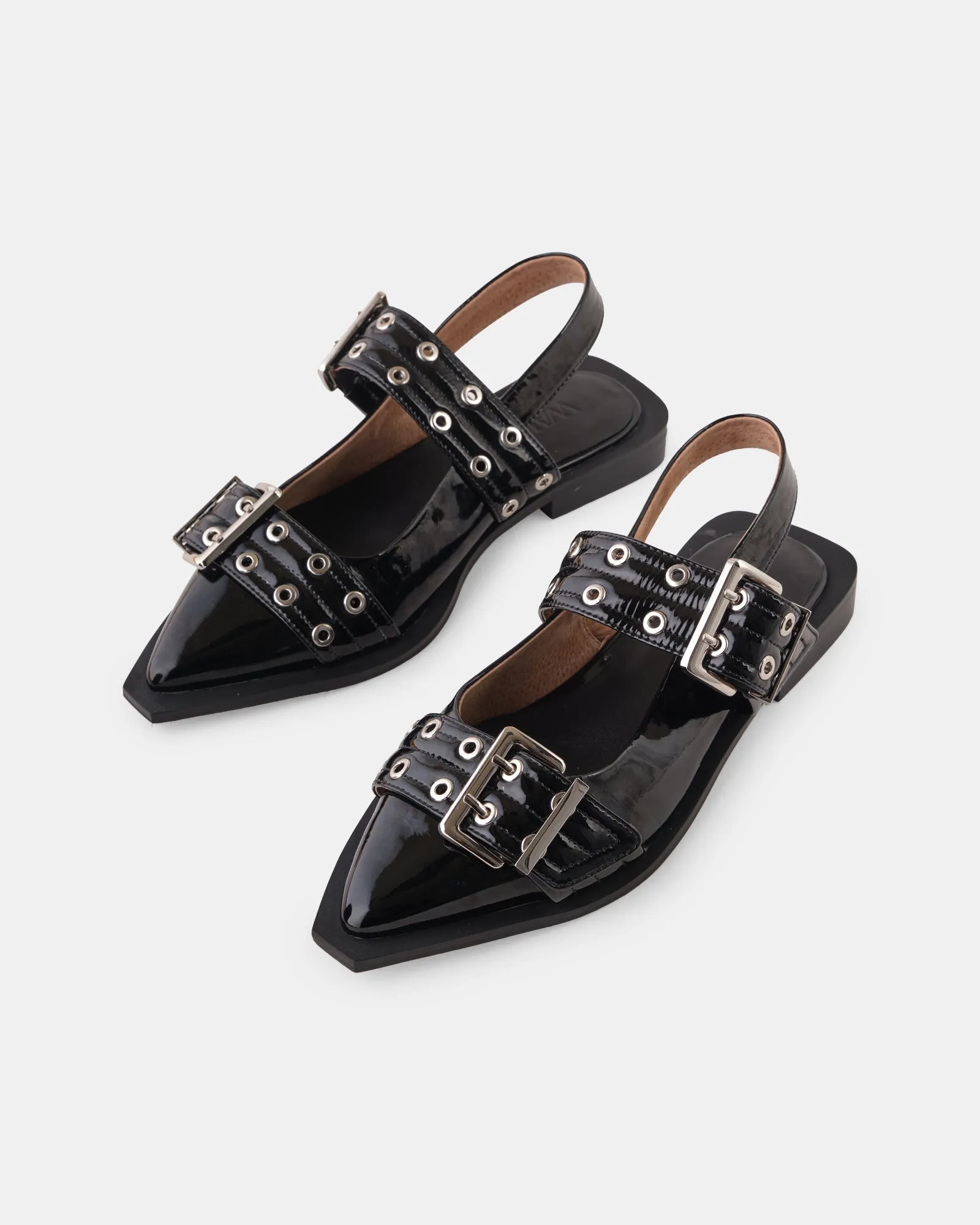 Valli Leather Flat - Black