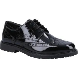 VERITY Girls Leather Derby Brogues Black Patent