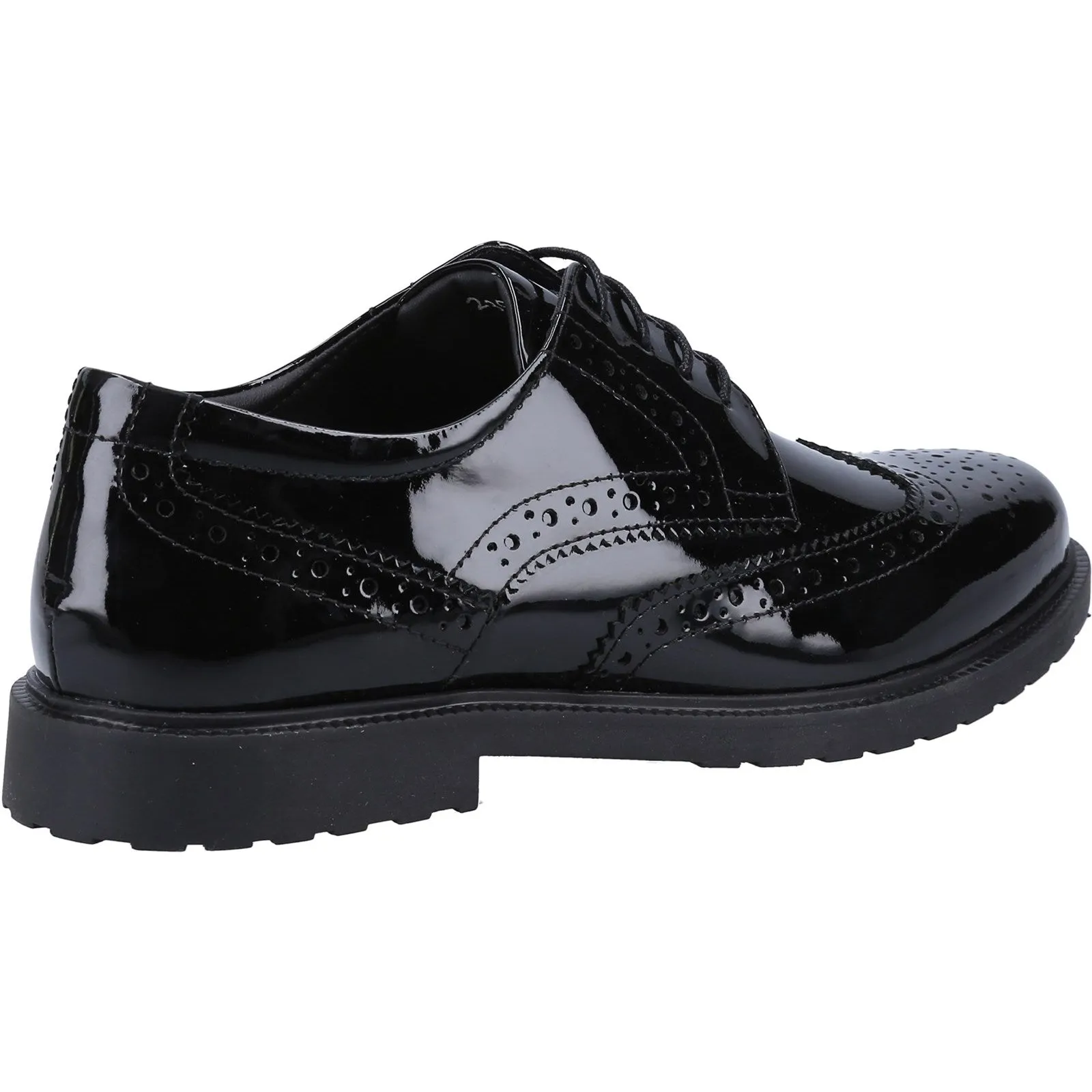 VERITY Girls Leather Derby Brogues Black Patent