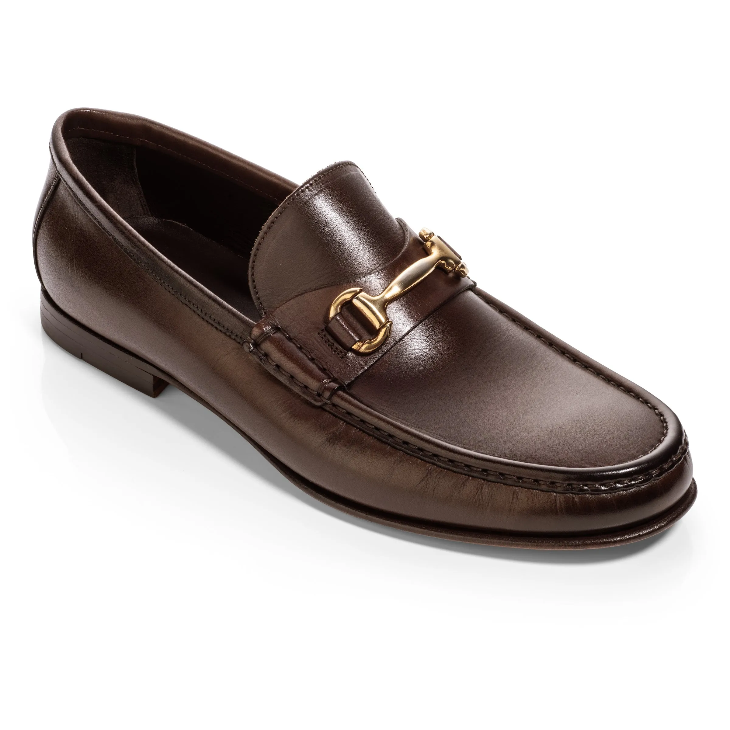 Watts Dark Brown Leather Bit Loafers