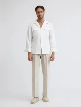 White Linen Camp Shirt