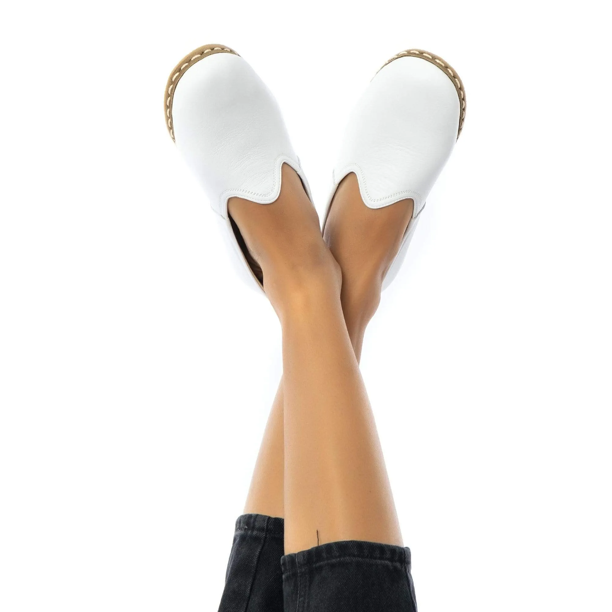 Women's White Slip On Shoes